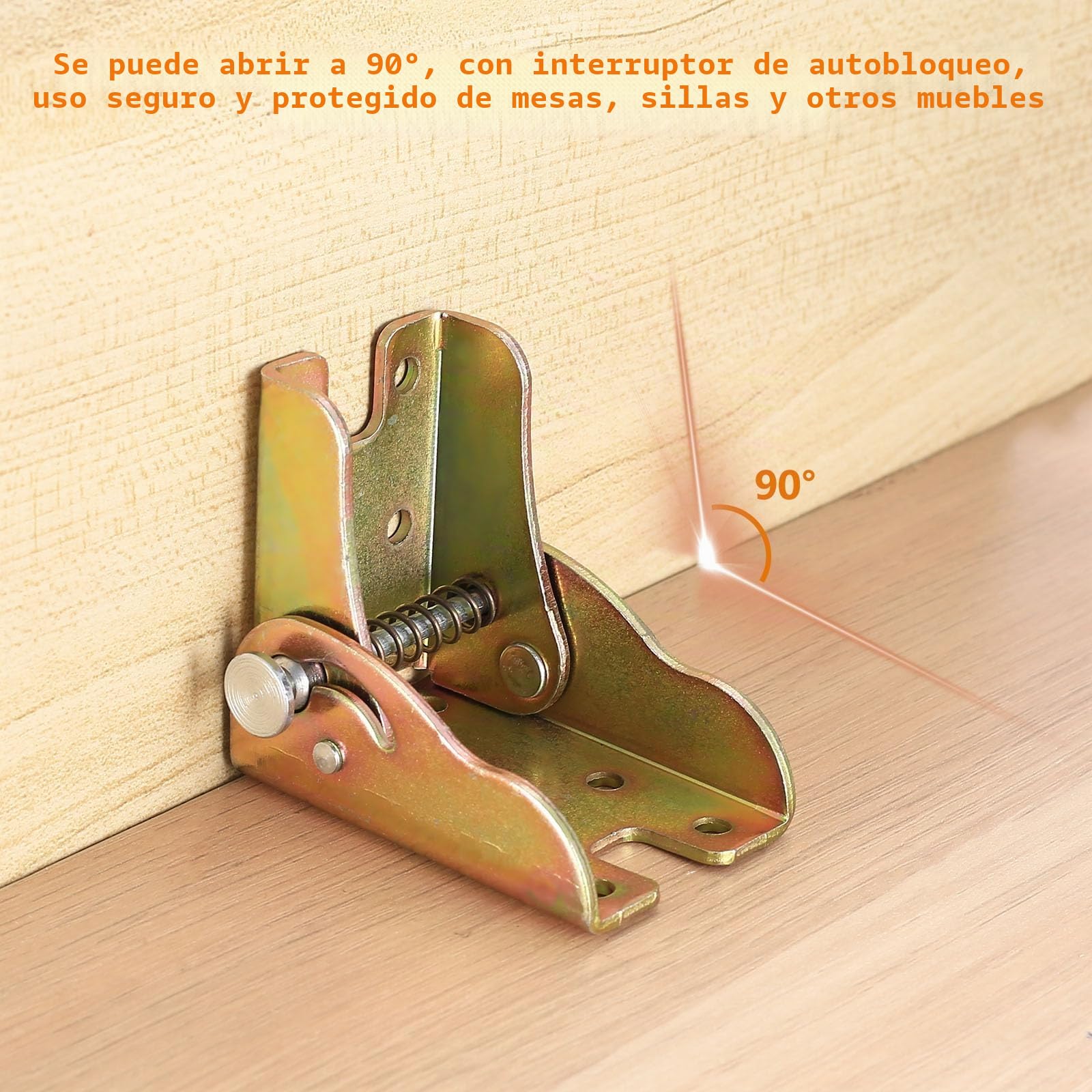 4 Piezas Bisagras Plegables Autoblocantes, Bisagra Autoblocante 90 Grados, Patas de Mesa Plegables, Soporte de Extensión Bisagras Mesa Plegable Metal para Patas Plegable, Cocina Oficina Mesa Pared