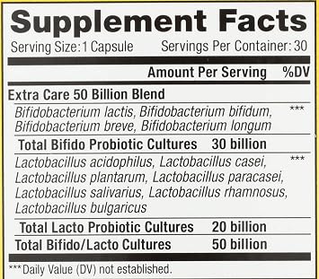 Renew Life Extra Care Digestive Probiotic 50 Billion CFU
