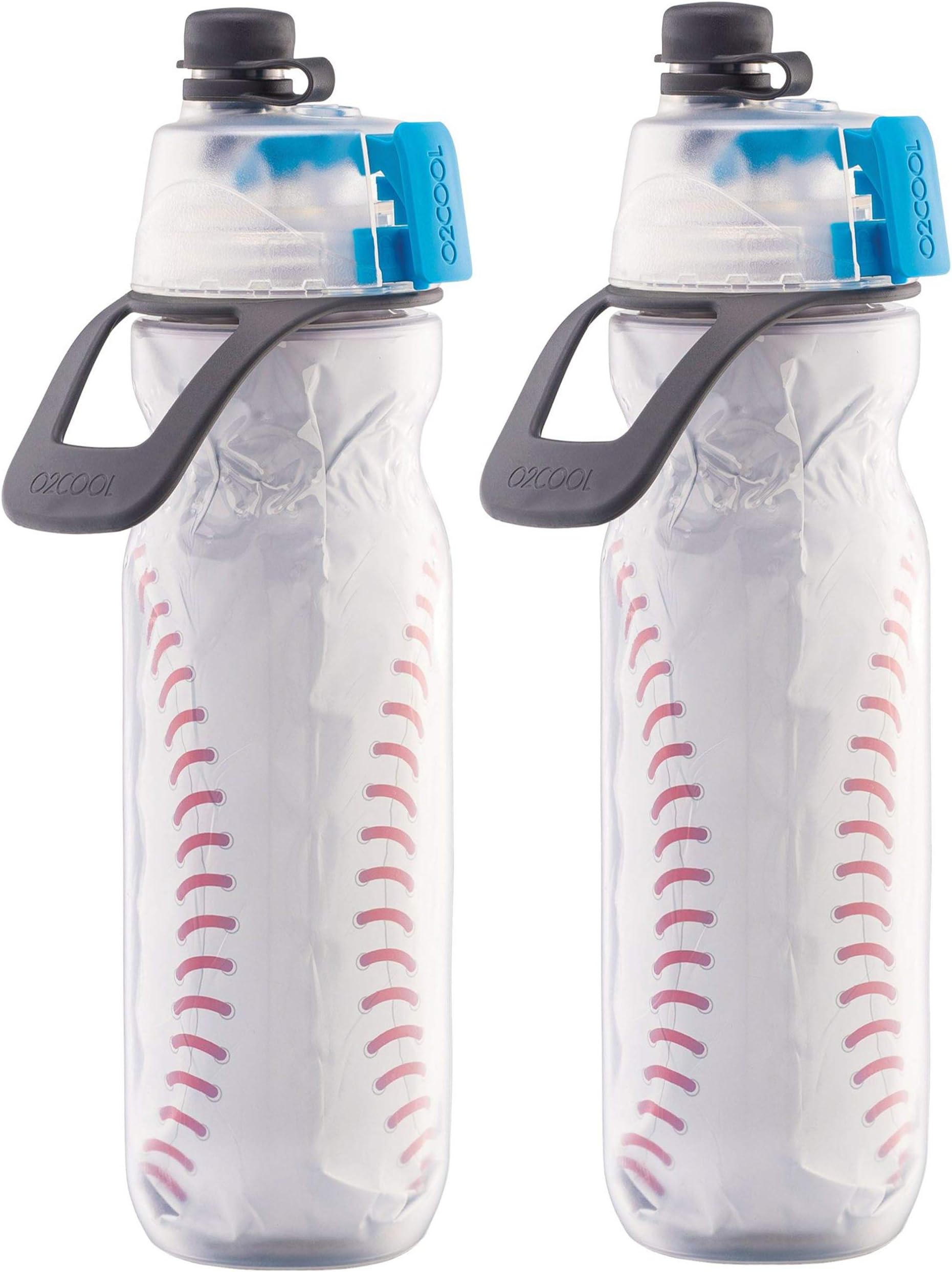 - Mist 'N Sip Misting Water Bottle 2-in-1 Function With No Leak Pull Top Spout Sports Reusable Water Bottle - 20 oz (2 Pack Baseball)