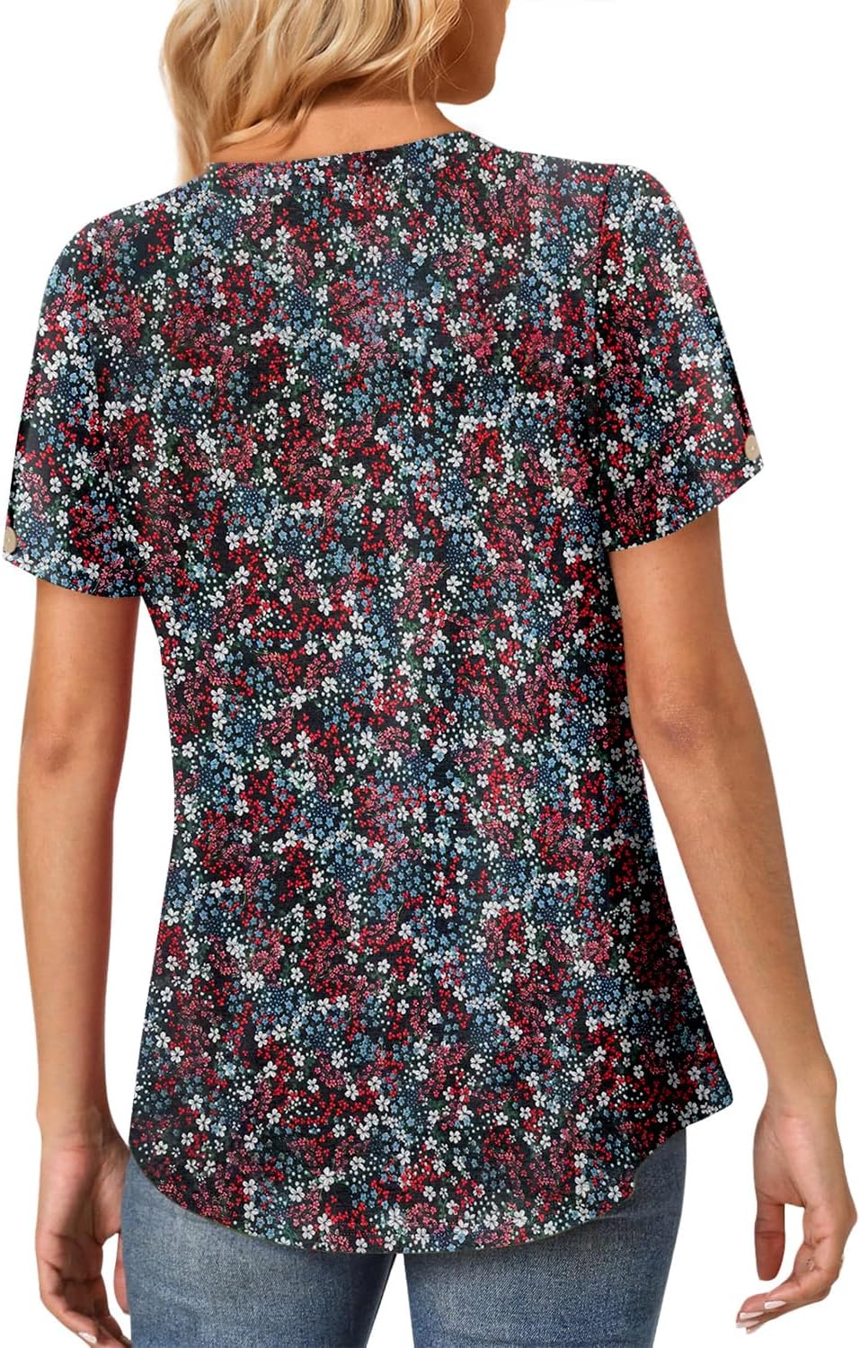 CRAZY GRID Women Trendy Summer Tops Casual Short Sleeve Shirts Loose Fit Work Blouses - Image 4