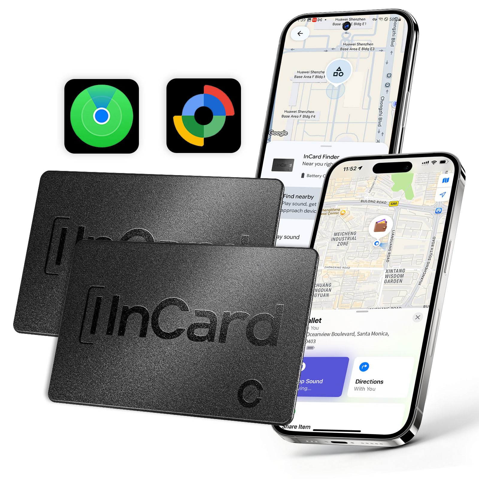 Wallet Tracker Card for iOS & Android, 5-Year Battery Life, Air Tracker Tag with Ultra-Slim Design, Works with Apple Find My and Google Find Hub,