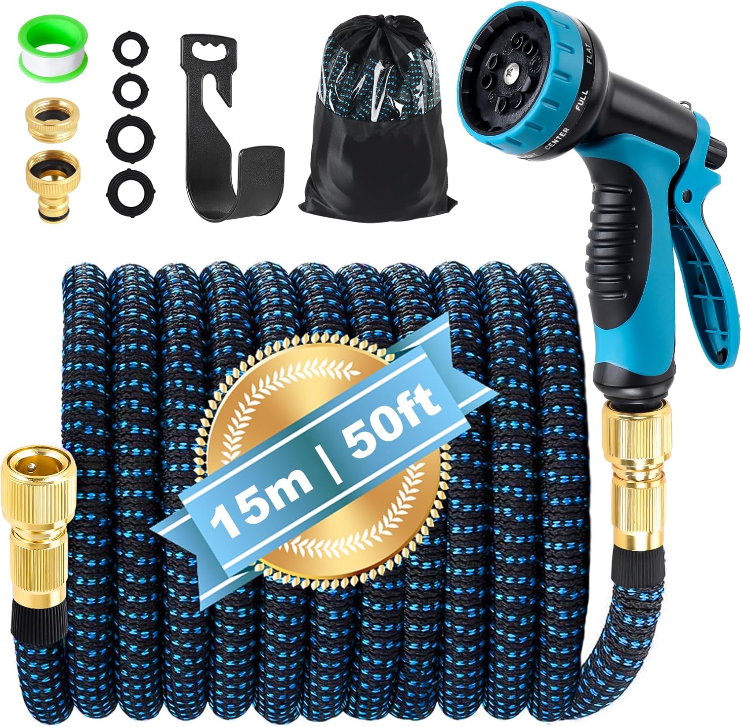 Expandable Garden Hose Pipe 15m 50ft, Hosepipes for Garden Flexible