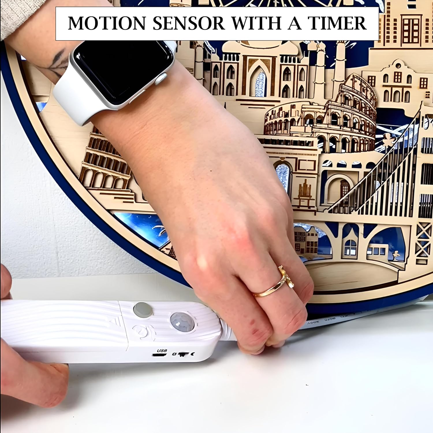 3D Chicago Skyline Wall Art Wood Night Light - Handcrafted Cityscape