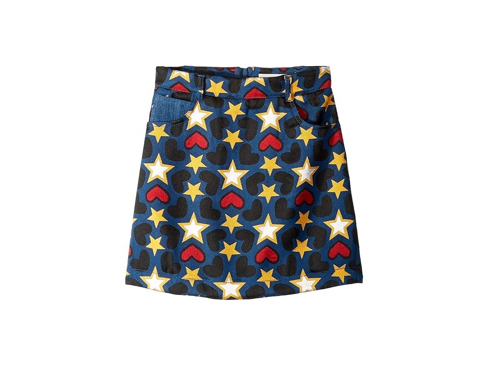 

Stella McCartney Kids Heart and Star Printed Denim Skirt (Little Kids/Big Kids) (Blue/Red) Girl's Skirt