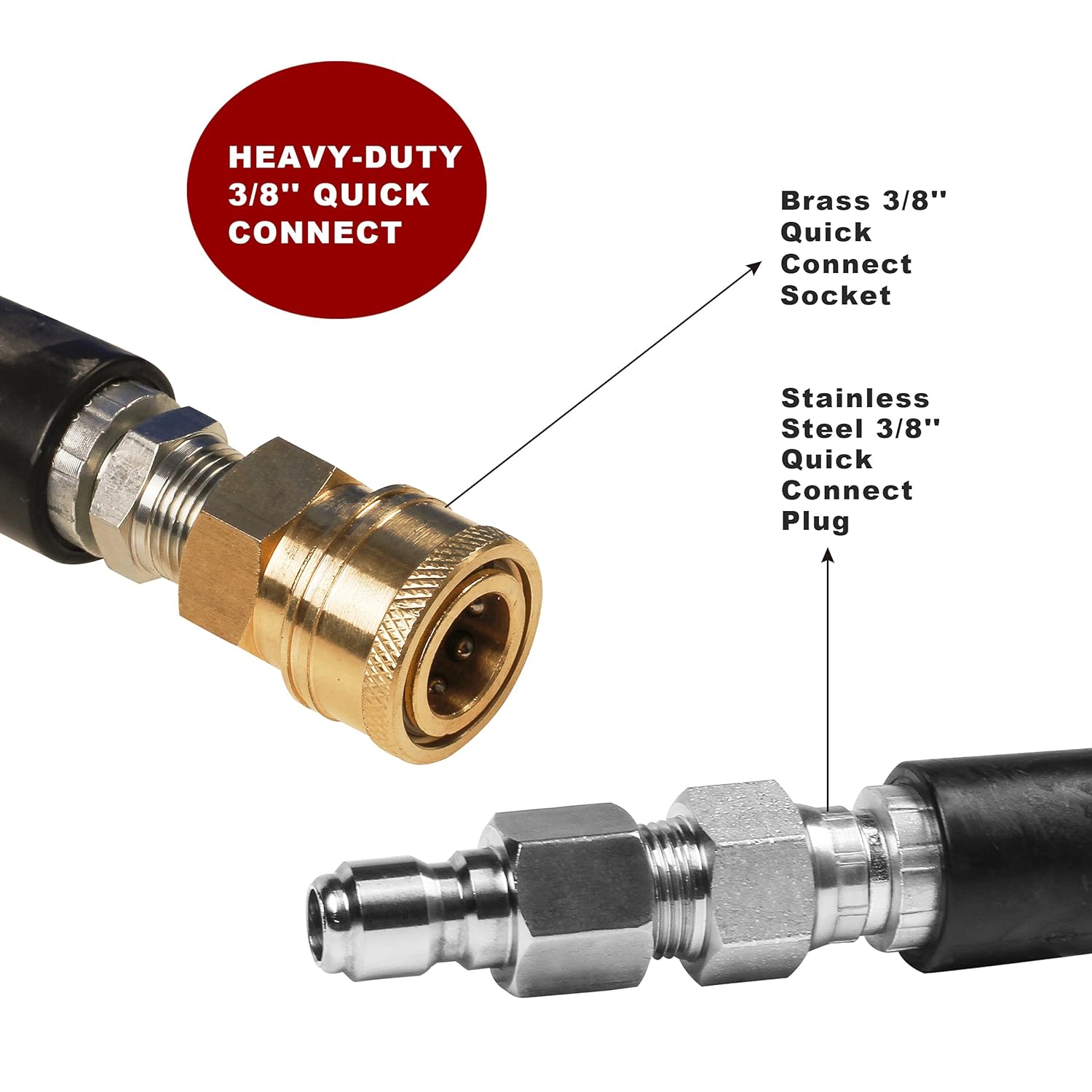 WOJET 4500PSI 22'' Pressure Washer Surface Cleaner & 4500 PSI 50’ High Pressure Washer Hose
