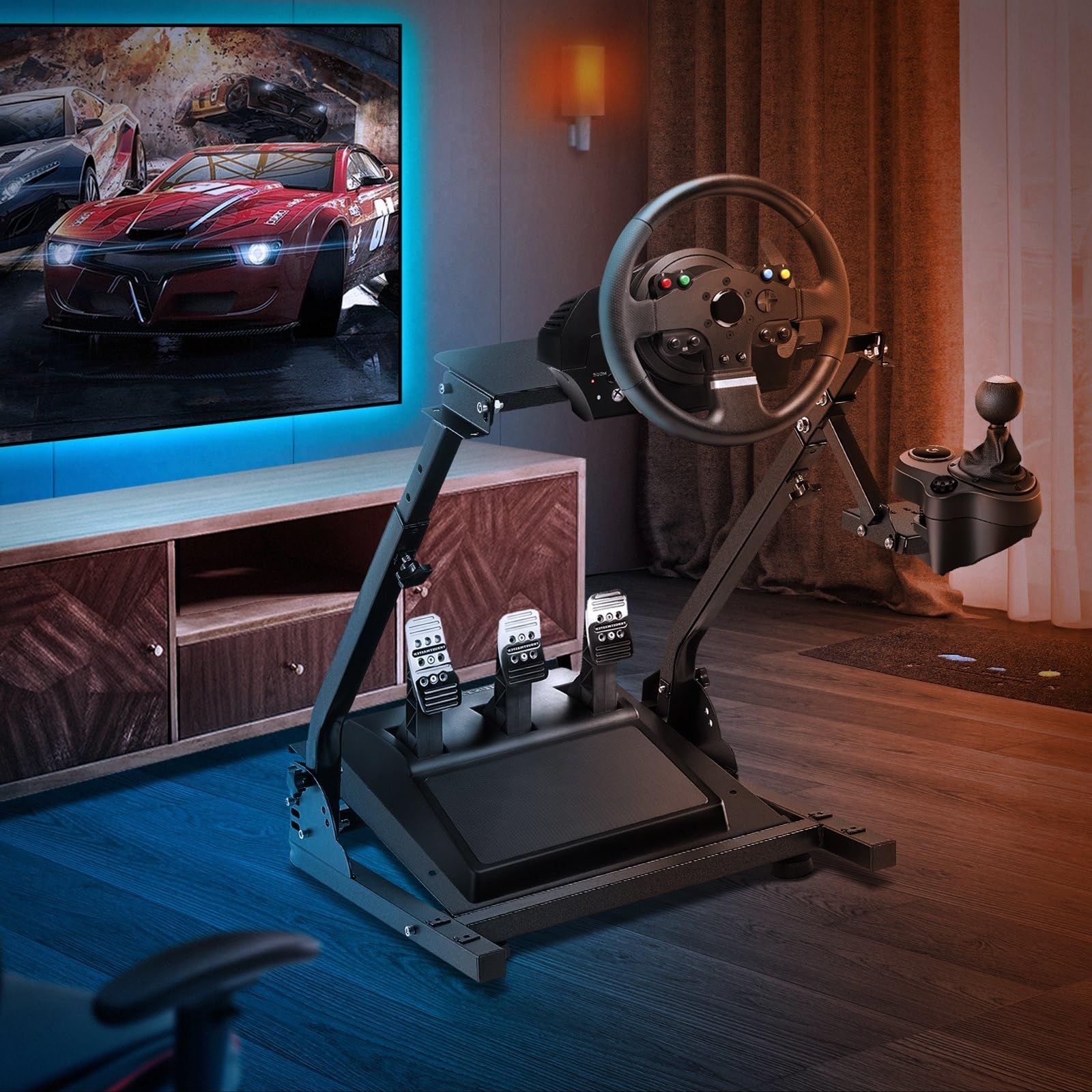 ZHIMAI Suport De Volant De Cockpit De Simulateur De Course Pour G25, G27, G29, G920 Racing Simulator Cockpit Video Game Accessories, Shifter Wheel Pedals Not Included