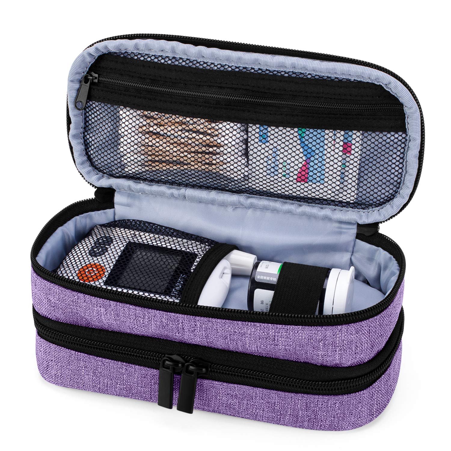 Yarwo Bolsa de Insulina Organizador, Bolsa de Diabetico, Isotermica Insulina Estuche Diseñado especialmente para tomar bolígrafos de insulina u otros suministros para diabéticos, Púrpura