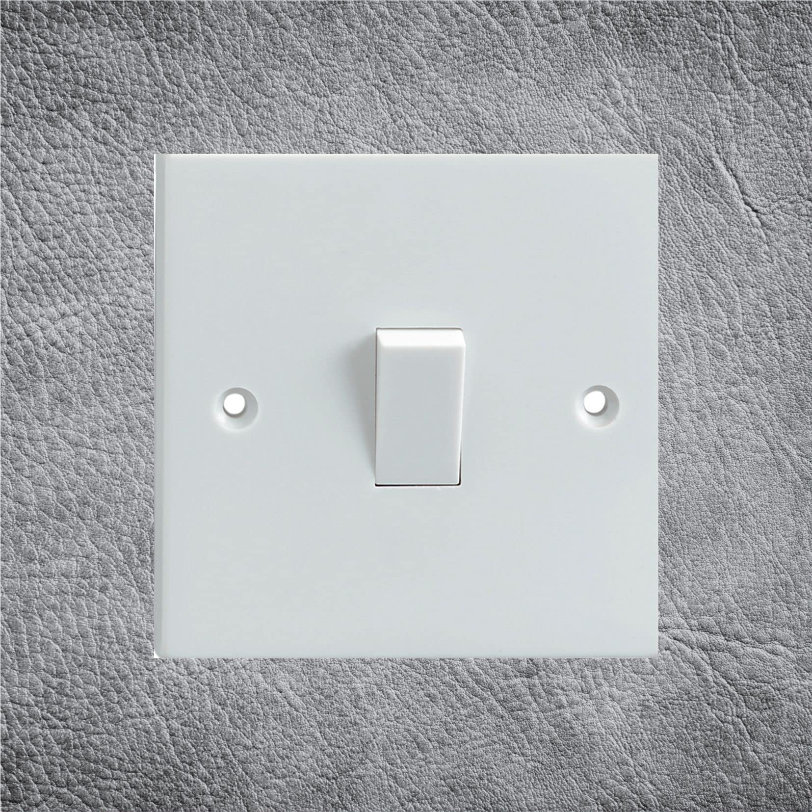Light Grey Leather Effect Pattern Electrical Light Switch Surround Printed Vinyl Sticker Decal
