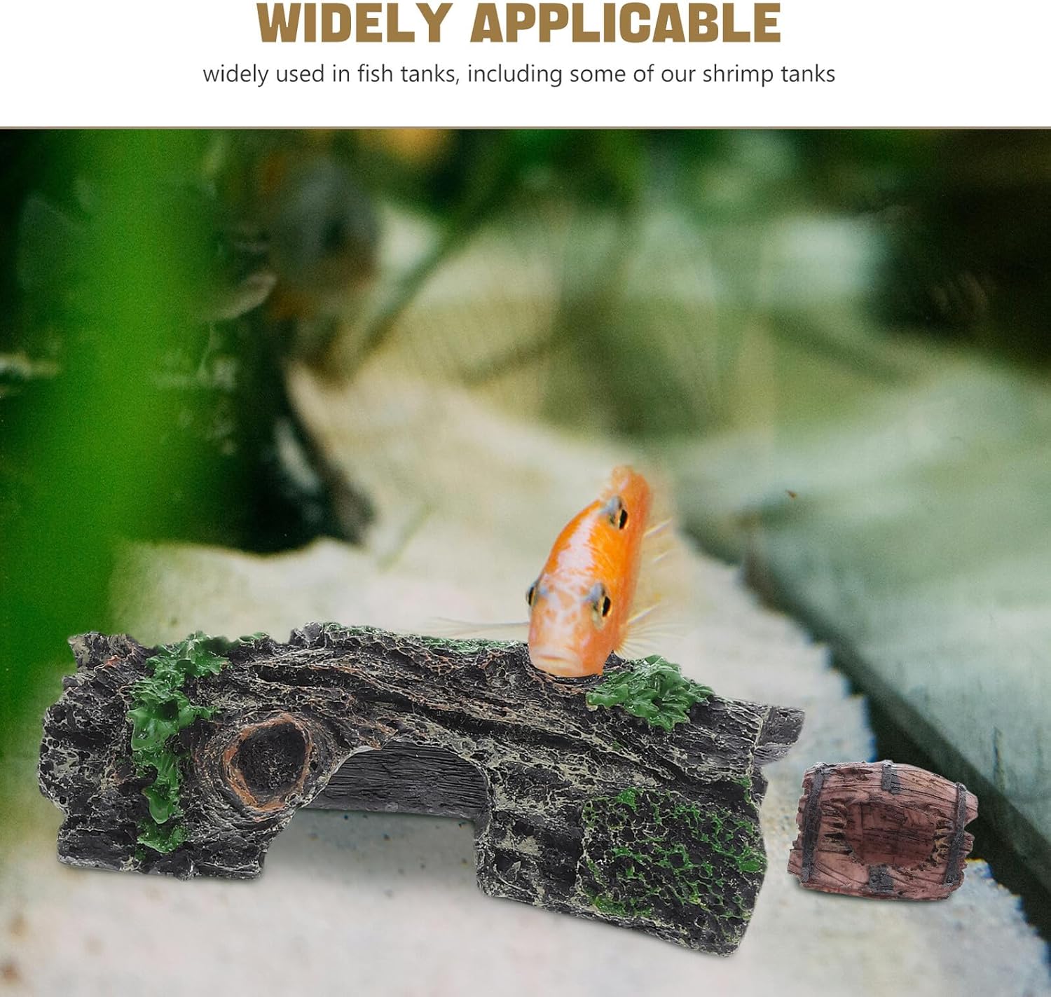 Lurrose 4pcs Aquarium Driftwood Decoration for Freshwater Fish Tank Landscaping, Resin Driftwood Hideouts with Assorted Irregular Shapes for Shrimp and Aquatic Plants