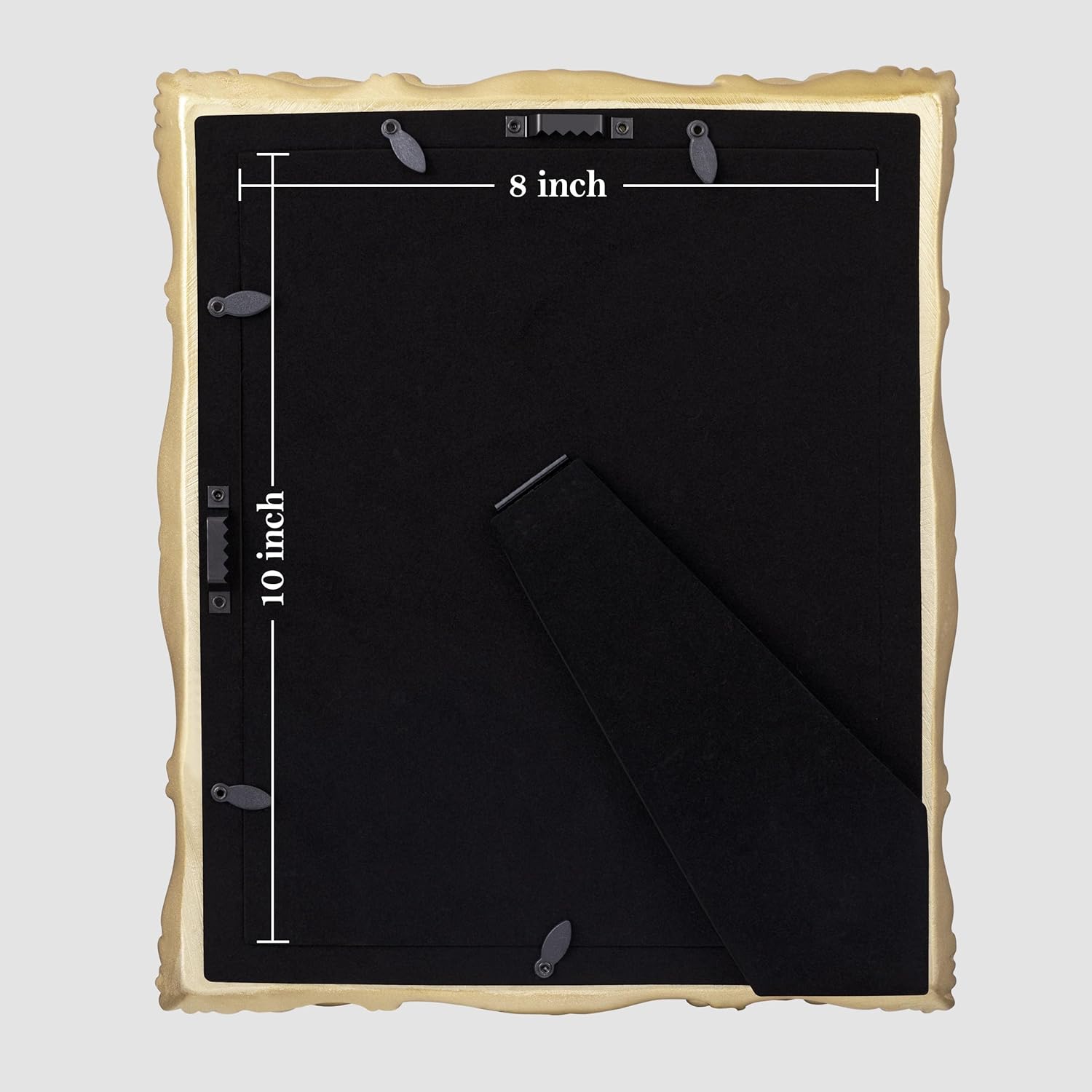 eletecpro 8x10 Vintage Picture Frame Set of 2 with Real Glass Cover, Ornate Antique Photo Frame, Display 8x10 Picture for Tabletop or Wall Hanging, Gold Home Decor for Gallery Art - Image 4