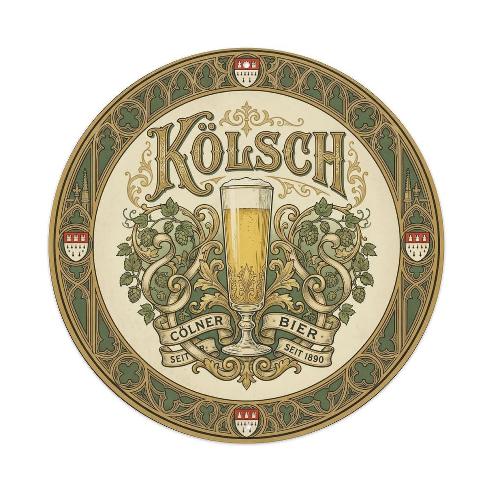 Retro German Cologne Style Ale Tavern Culture Dark Malt Metal Tin Sign