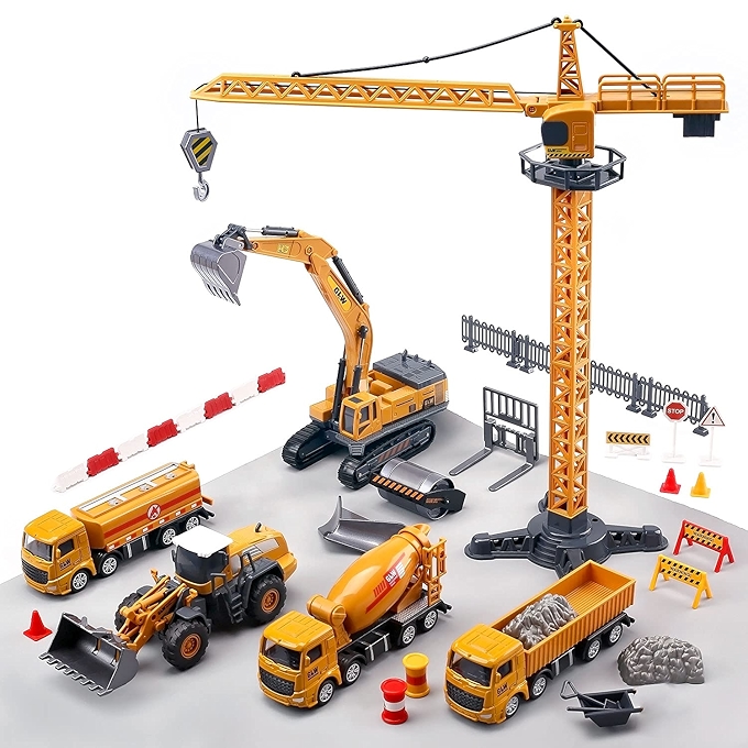 可爱石头工程车玩具套装