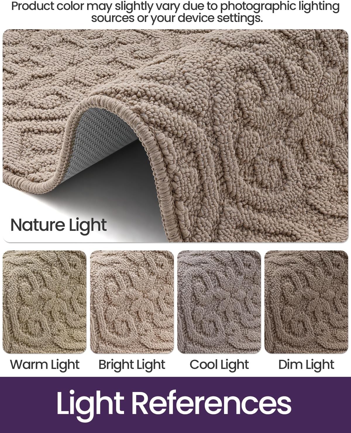 DEXI Indoor Front Door Entryway Mat Non Slip, 32x48 Washable Inside Entrance for House Floor Low Profile, Entry Doormat Absorbent Dirt Trapper, Light Beige
