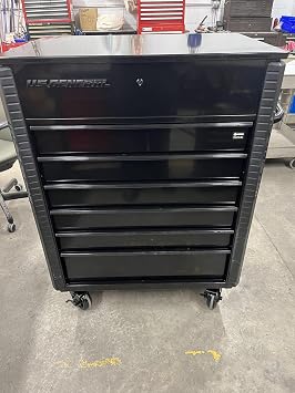 US GENERAL Full Bank Service Tool Cabinet/Cart, Black 34 inch Storage Organizer on Wheels