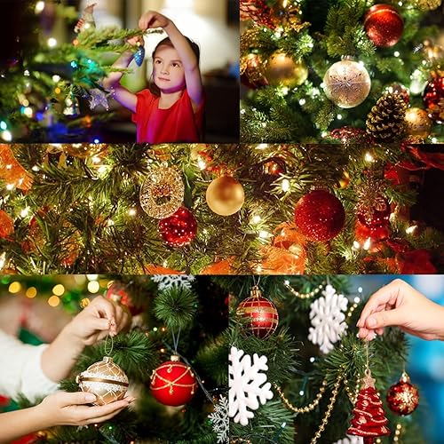 Miniatura 4 de Adornos de bolas de Navidad, 44 piezas para árbol de Navidad, surtido de bolas inastillables para árbol de Navidad, vacaciones, boda, fiesta festiva