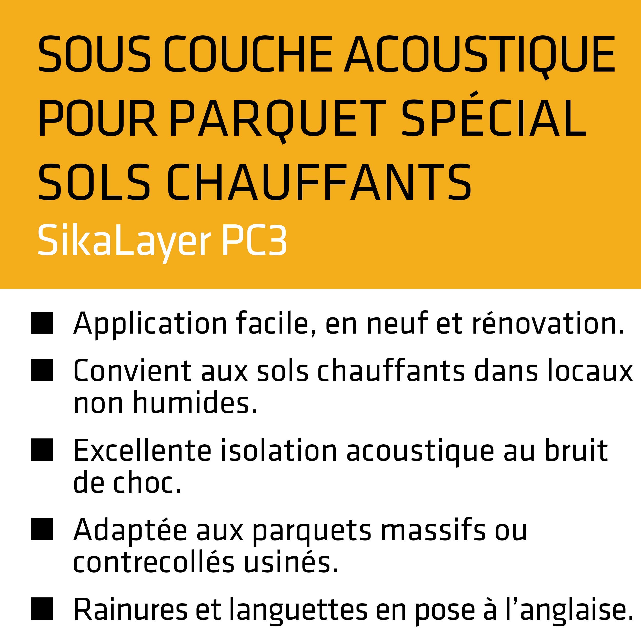 sikalayer PC3 sous-couche acústica para parquet especial suelos calentables – 12 M²