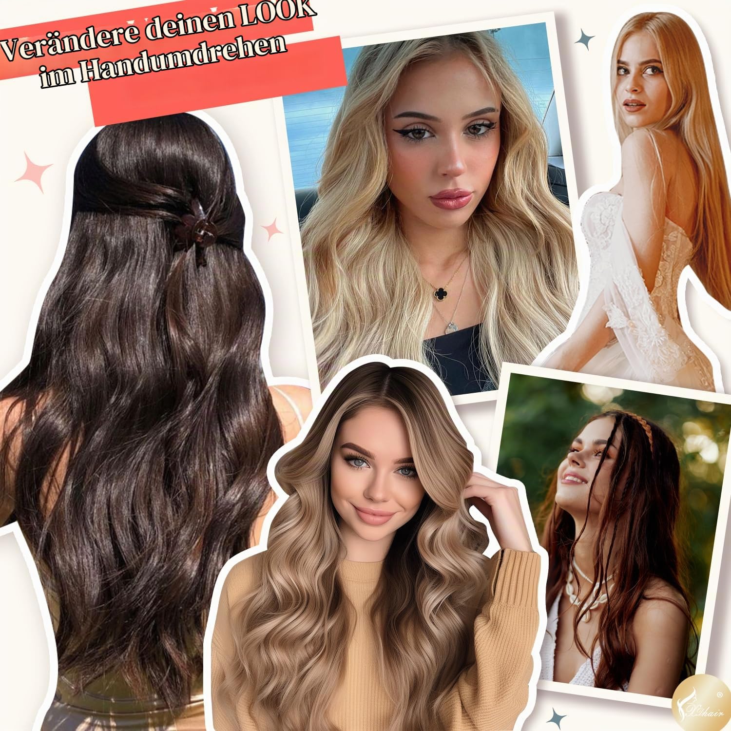 XDhair Tape Extensions Echthaar Walnuss Braun bis Ash Braun and Goldblond | 50cm 20pcs 50g,Extensions Echthaar,Invisible Remy Tape in Echthaar Extension in der Farbe #3/8/22