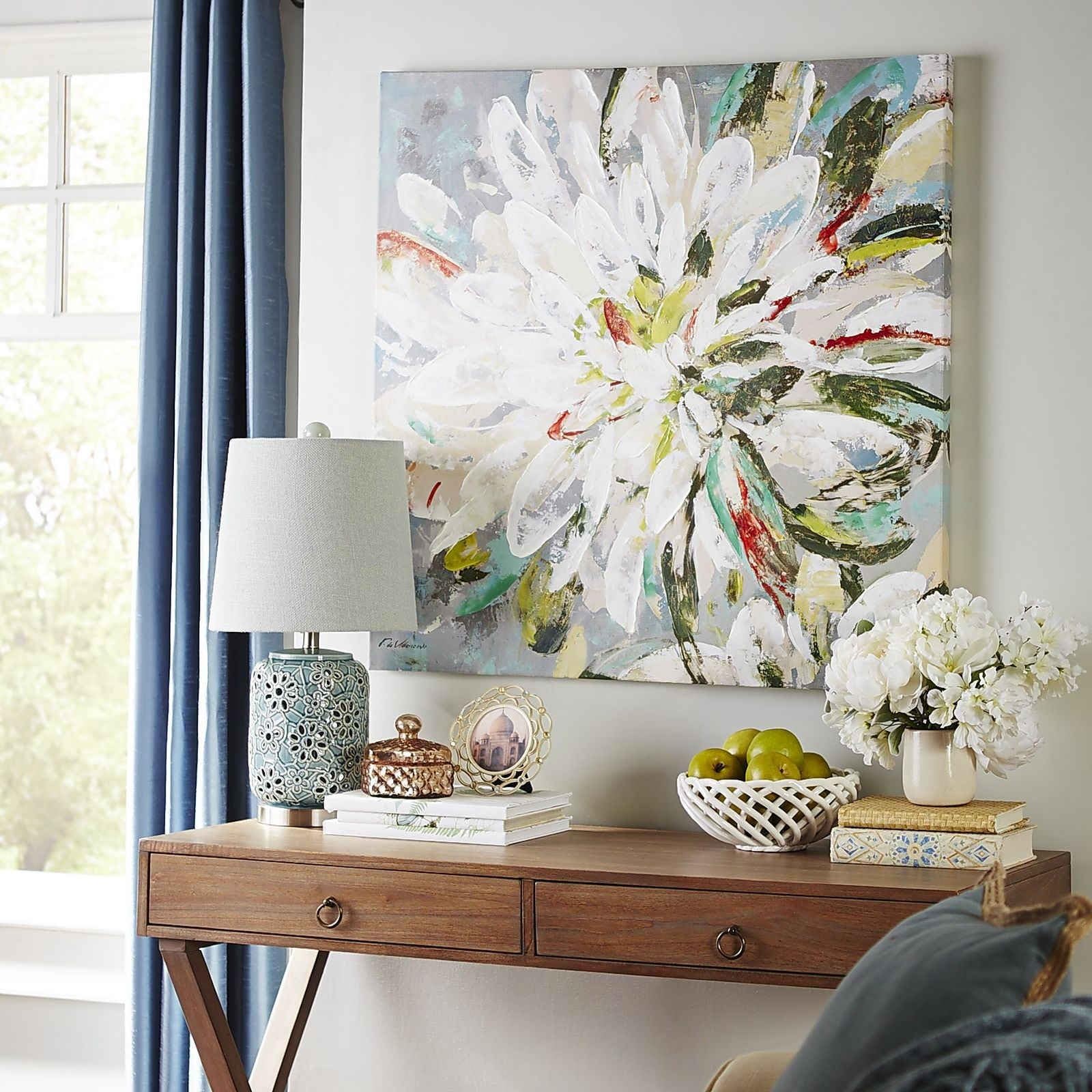 UAC WALL ARTS Textured 3D Colorful Flower Oil Paintings Floral Paintings Art with Palette Knife Paintings Wall Art Gallery Wrapped - Ready to hang! 32x32 Inch