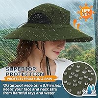 Vista 3 de EINSKEY Unisex Sun Hat, Waterproof Wide Brim Bucket Hat Packable Boonie Hat for Fishing Hiking Gardening Safari Beach