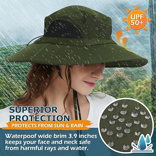 Miniatura 3 de EINSKEY Unisex Sun Hat, Waterproof Wide Brim Bucket Hat Packable Boonie Hat for Fishing Hiking Gardening Safari Beach