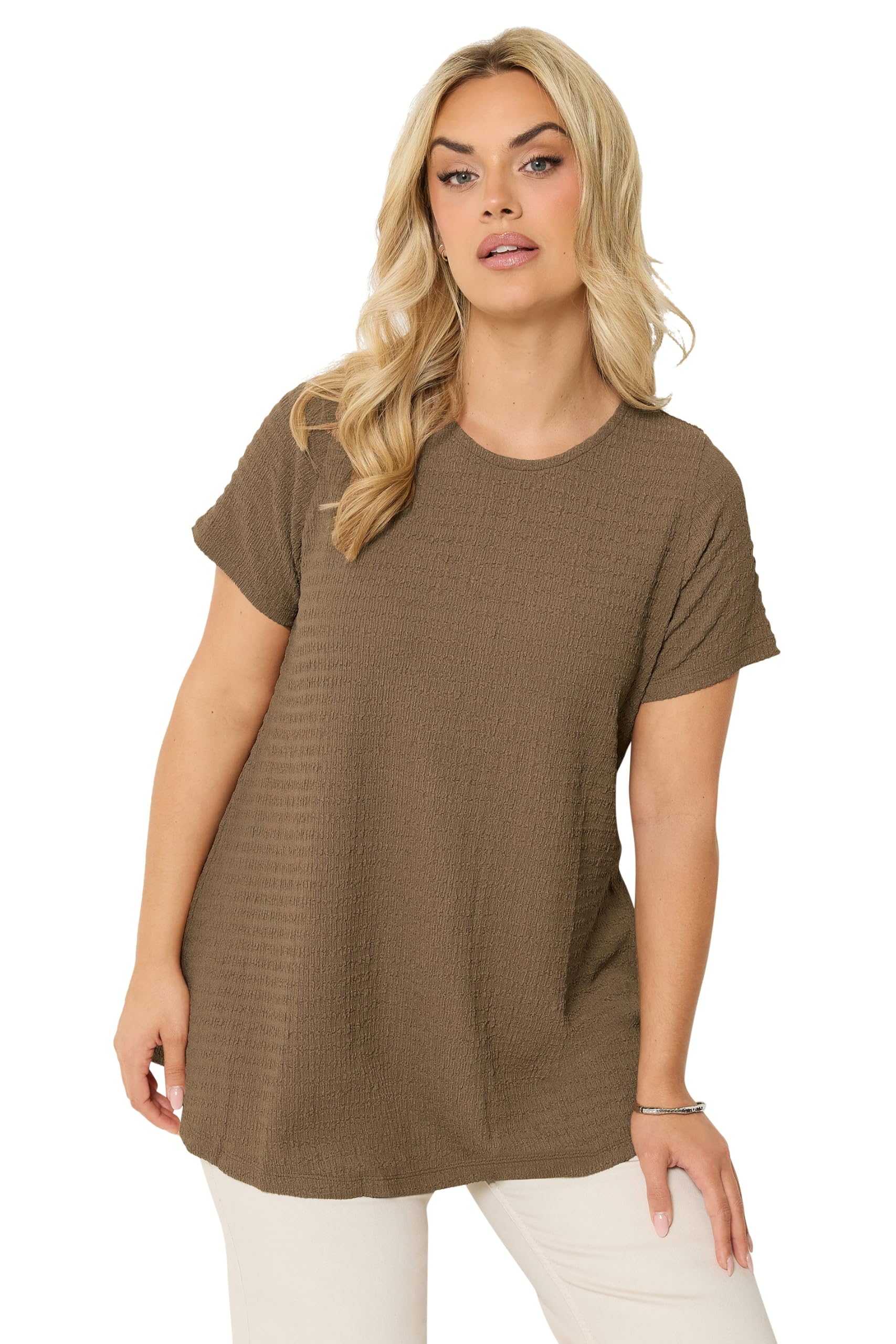 Yours - Women's - Swing Top - Textured - Brown - Size 22-24