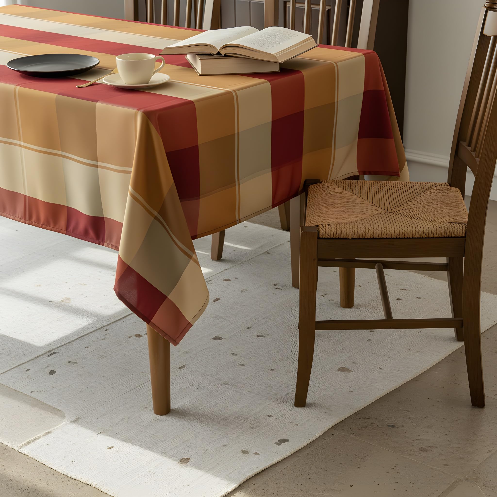 Thanksgiving Plaid Tablecloth - 60x84 Inches -8