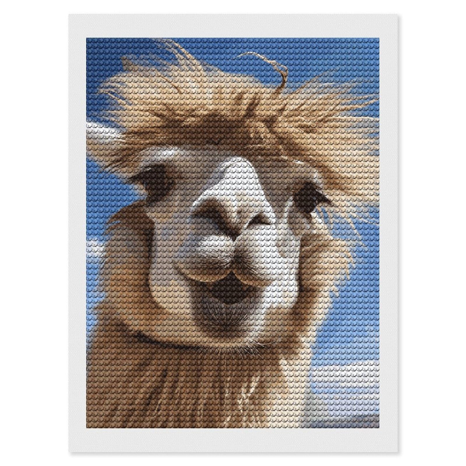 DWVTSLH Funny Alpaca Llama Diamond Painting Kits for Adults, Personalized Diamond Photo Art Full Drill, DIY 5D Diamond Art Painting Kits for Beginners, Home Wall Decor 12"x16"