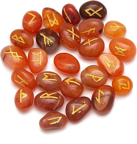 Miniatura 7 de ARHAM CRYSTAL Juego de piedra de runas de labradorita con bolsa de terciopelo, élder Futhark Viking grabado, adivinación, símbolos de alfabetos