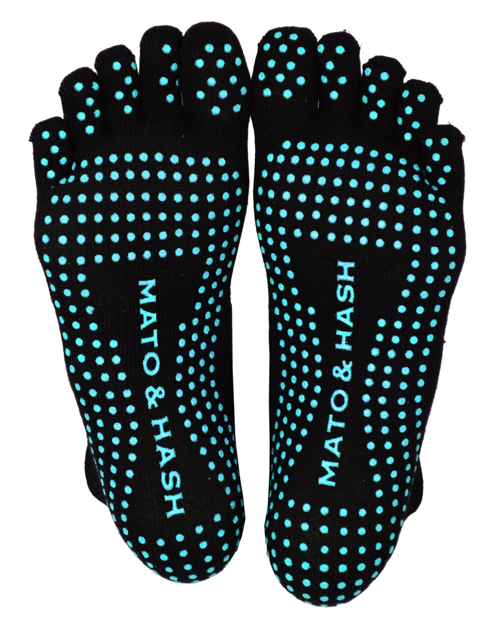 Mato &amp; Hash 5-Toe Exercise Barefoot Feel Yoga Socks With Full Grip