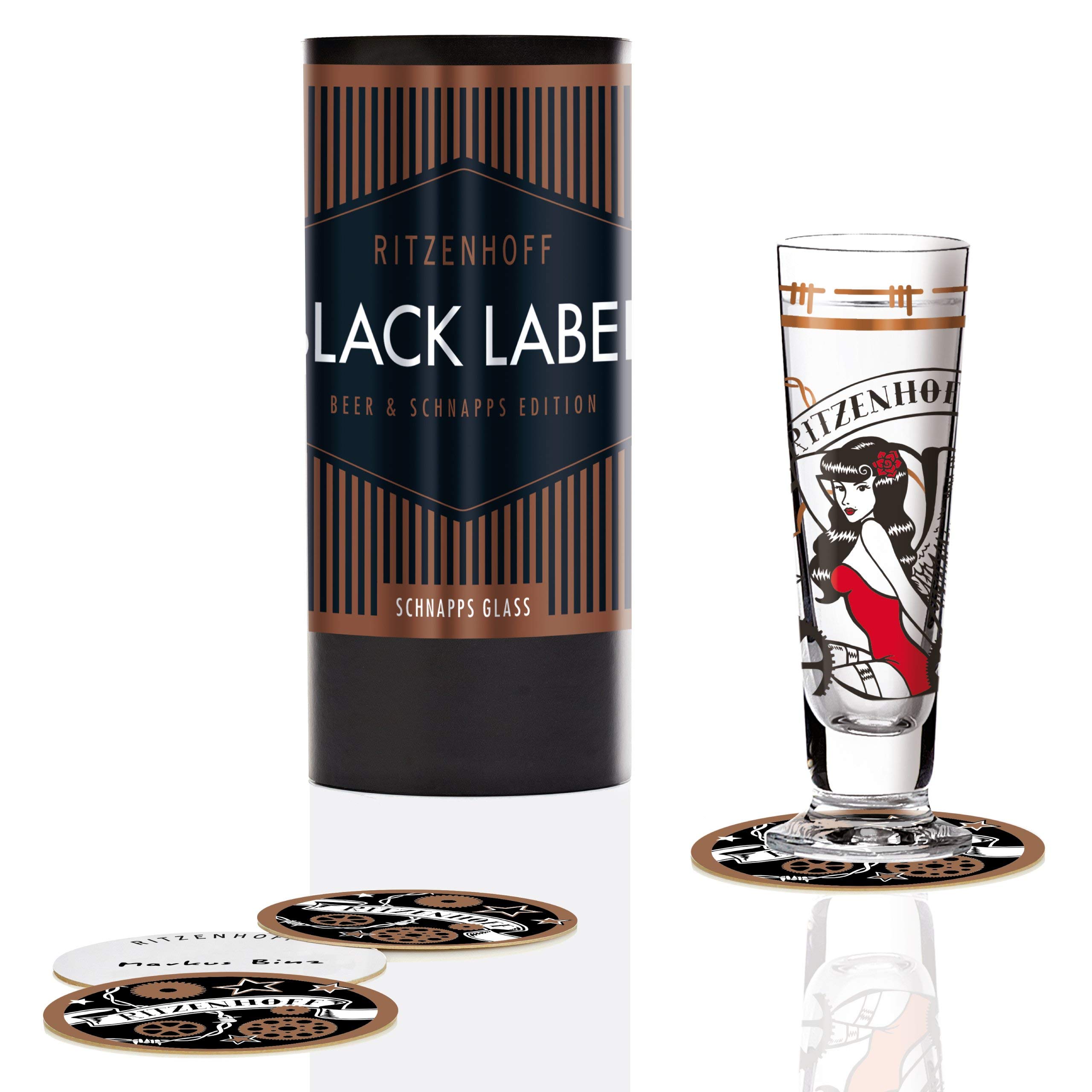 Ritzenhoff Black Label Schnaps Glass Designed by Markus Binz 2014, Multi-Colour