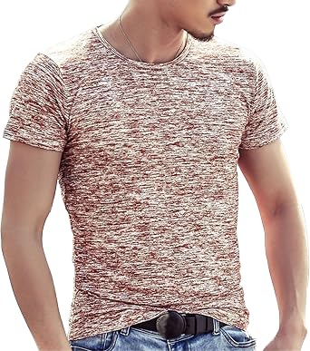 Mens Short Sleeve Slim Fit Basic T-Shirts Crew Neck Stylish Summer Pullover Tee Classic Casual Outdoor Tee Shirts