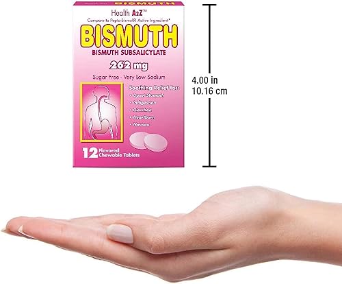 Miniatura 5 de HealthA2Z Bismuto  Subsalicilato de bismuto 262 mg  Alivio multisíntoma  (paquete de 3 (36 tabletas))