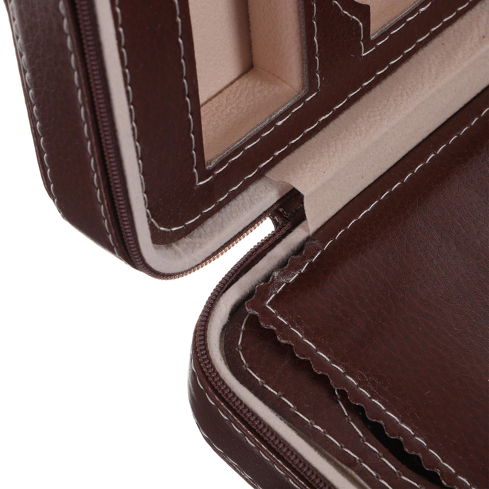 SHERCHPRY Bolsa de Almacenamiento Portátil para Relojes 8 Ranuras Separadas, Diseño Elegante de Cuero y Tela para Viaje y Uso en Casa