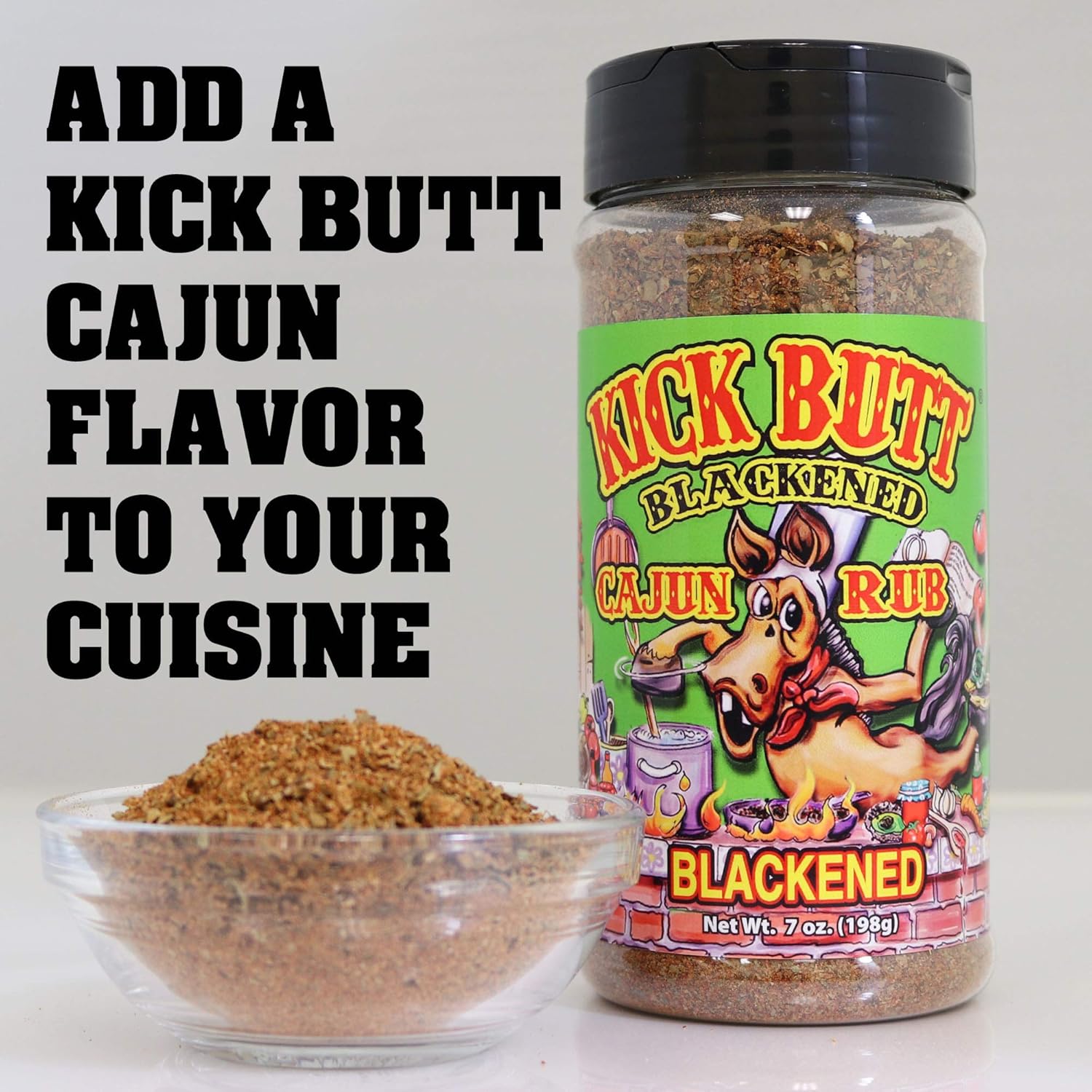 Kick Butt Gourmet Cajun Seasoning Spice Shaker - Spicy Cajun Seasoning Rub (7 oz) - Use for Creole Seasoning (Blackened Cajun) - Image 6
