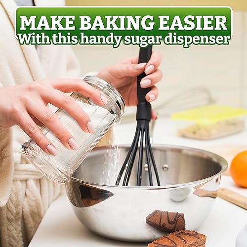 Miniatura 8 de Recipiente dispensador de azúcar de vidrio con tapa, recipientes de azúcar para encimera, juego de cocina, contenedor de café y azúcar para