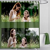 Vista 25 de LIVETTY Cortina de ducha personalizada, cortinas de ducha con foto personalizada, cortina de ducha personalizada de 72 x 72 pulgadas, añade tu Imagen