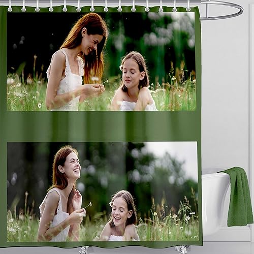 Miniatura 25 de LIVETTY Cortina de ducha personalizada, cortinas de ducha con foto personalizada, cortina de ducha personalizada de 72 x 72 pulgadas, añade tu Imagen