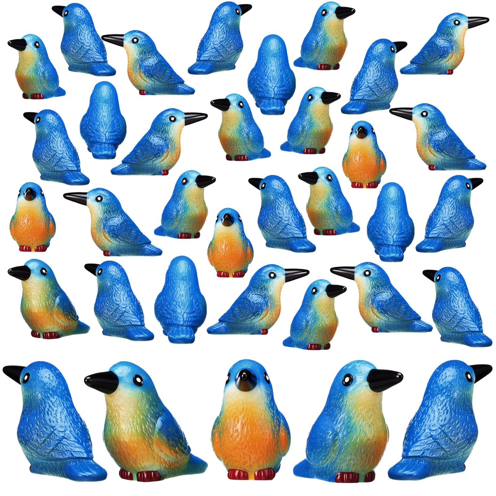 Wesiti 50 Pcs Mini Resin Kingfisher, 1 Inch Birds for Home Decor Gifts