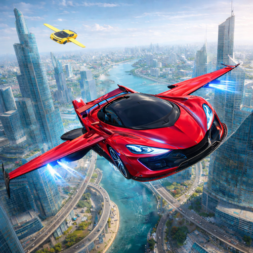 Flugauto-Simulatorspiele, realistische Flugauto-Fahrspiele, Flugauto-Rennwagen-Taxispiele, Flugauto-Fahrsimulatorspiele, Kinderspiele, 3D-Flugsimulator