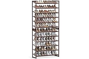 Angled Shoe Rack: Space-Saving 12-Tier Organizer for 48-60 Pairs