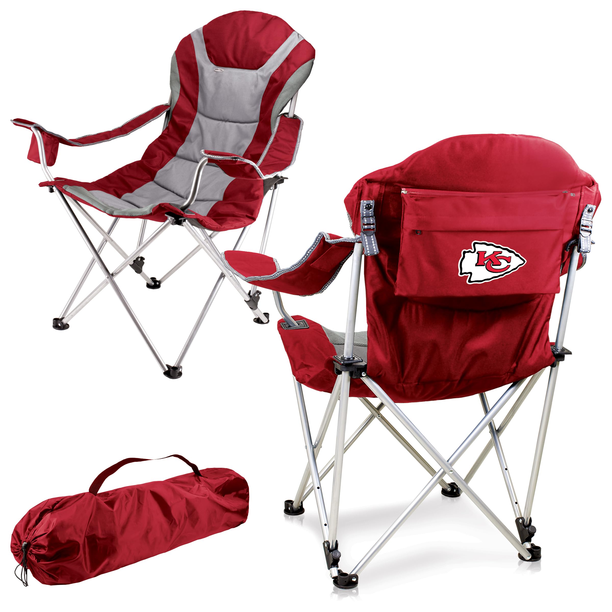 Picnic TIME NFL Unisex-Adult NFL Reclining Camp Chair, Beach Chair for Adults, Sports Chair with Carry Bag