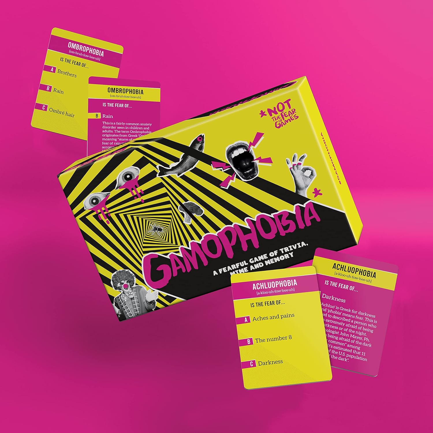 Bubblegum Stuff - Gamophobia Card Game | A Fearful Game of Trivia Mime and Memory | Fun Party Game | Suitable for Adults and Teenagers