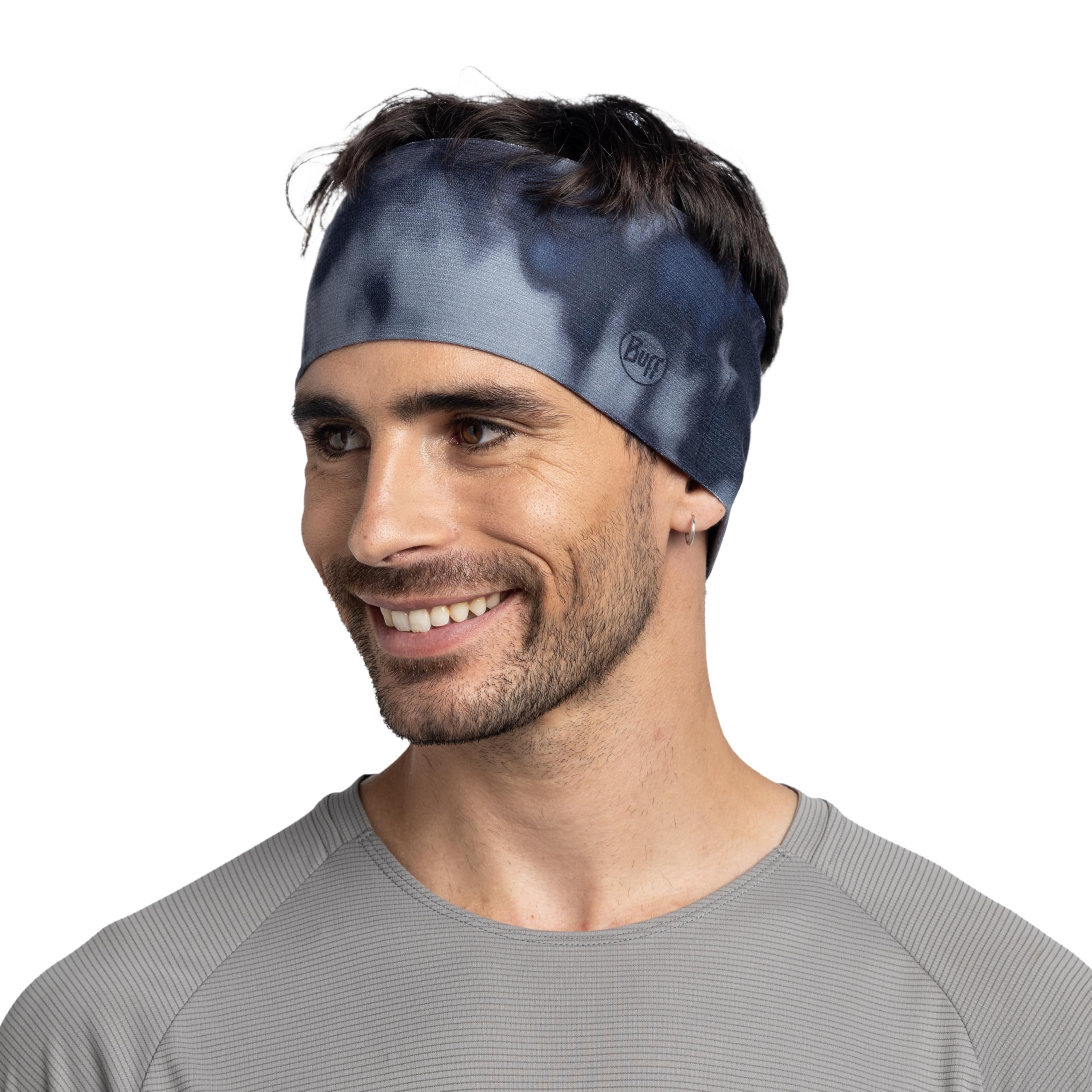 BUFF CoolNet UV® szeroka opaska na głowę, grafitowa, unisex, rozmiar uniwersalny