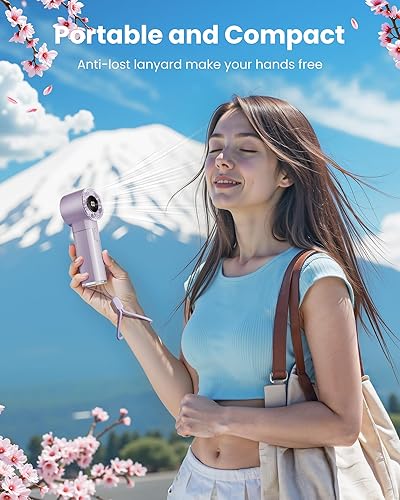 Miniatura 5 de Gaiatop Ventilador turbo portátil de mano, 1-100 velocidades altas ajustables, 3-20 horas de enfriamiento, 4800 mAh USB recargable portátil pequeños