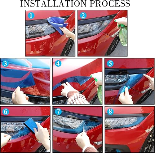 Miniatura 7 de TOMALL 3 pares de calcomanías de vinilo para luz antiniebla, faros delanteros, adhesivos de vinilo para Honda Civic 2016-2021 para guardabarros,