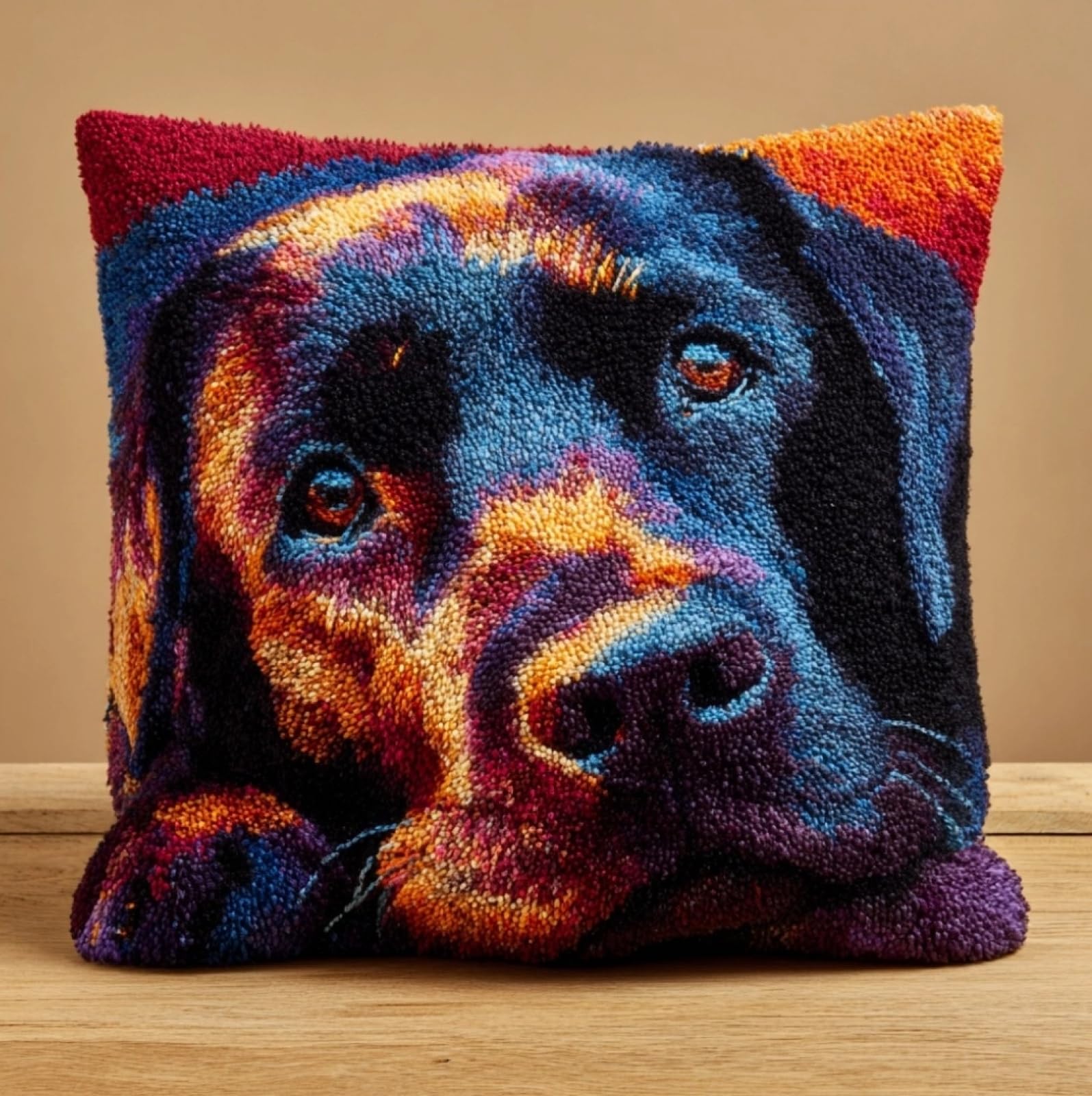 Wallustrioaw Labrador Retriever Diy Latch Hook Pillow Kit,