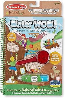 Melissa & Doug Let’s Explore Water Wow! Outdoor Adventure Deluxe Water-Reveal Pad – Reusable On The Go Travel Activity - Stocking Stuffers, Water Wow Activity Books For Toddlers Ages 3+