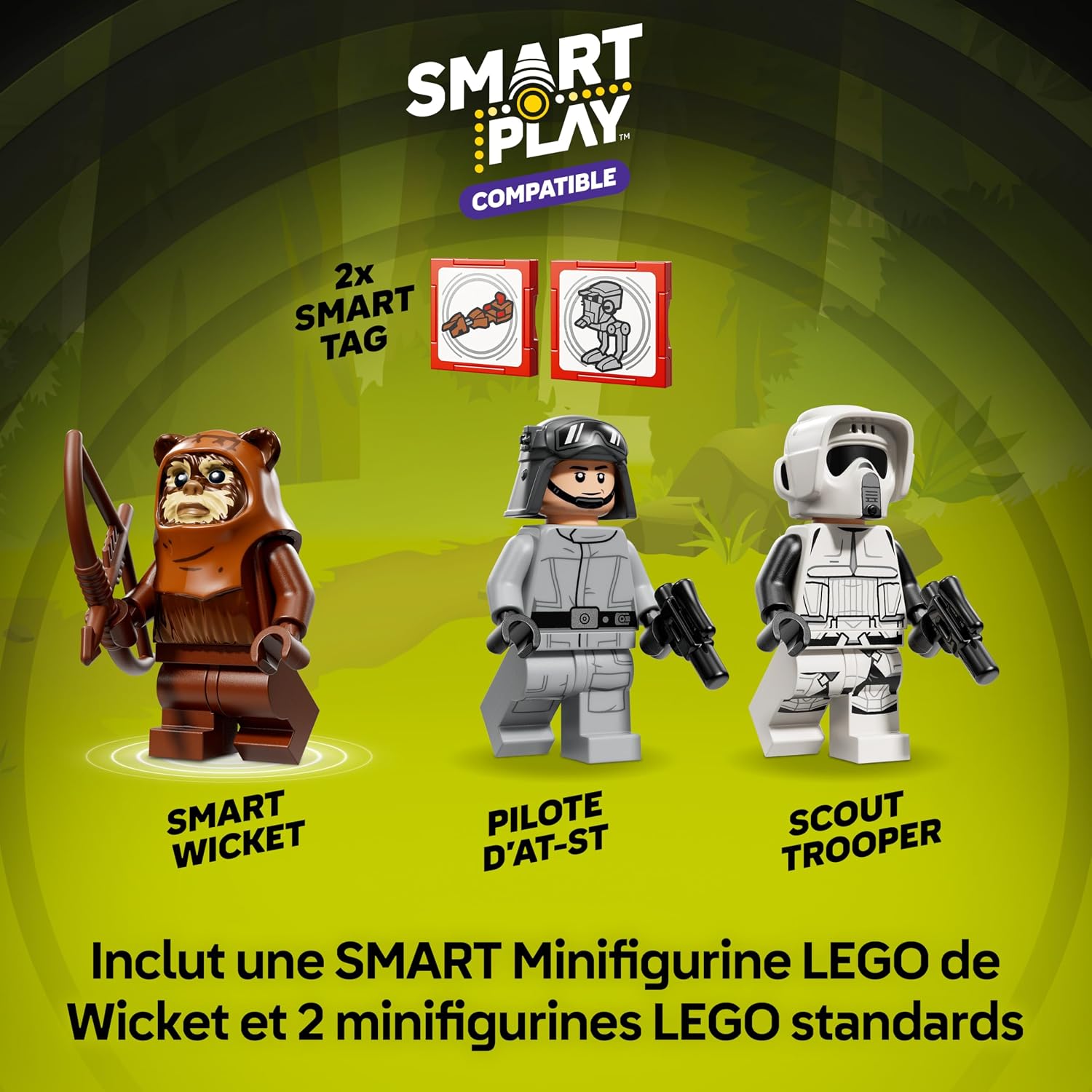 LEGO Star Wars 75424 Smart Play : l’Attaque du AT-St sur Endor - Set Compatible - Jouet Interactif - 2 Smart Tags & Minifigurine de Wicket - Idée Cadeau dès 8 Ans pour Garçon, Fille ou Fan Adulte — vue 4