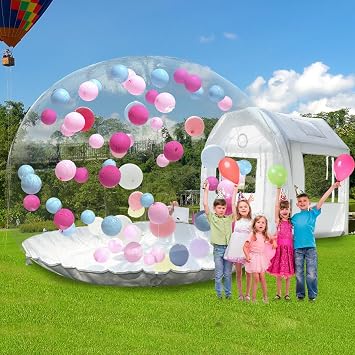 Inflatable Bubble House Dome for Events Inflatable Tent Bubble Balloon House with 450W Air Blower & 600W Air Pump for Party Wedding Birthday Holiday Outdoor Commercial Event White, 15ft