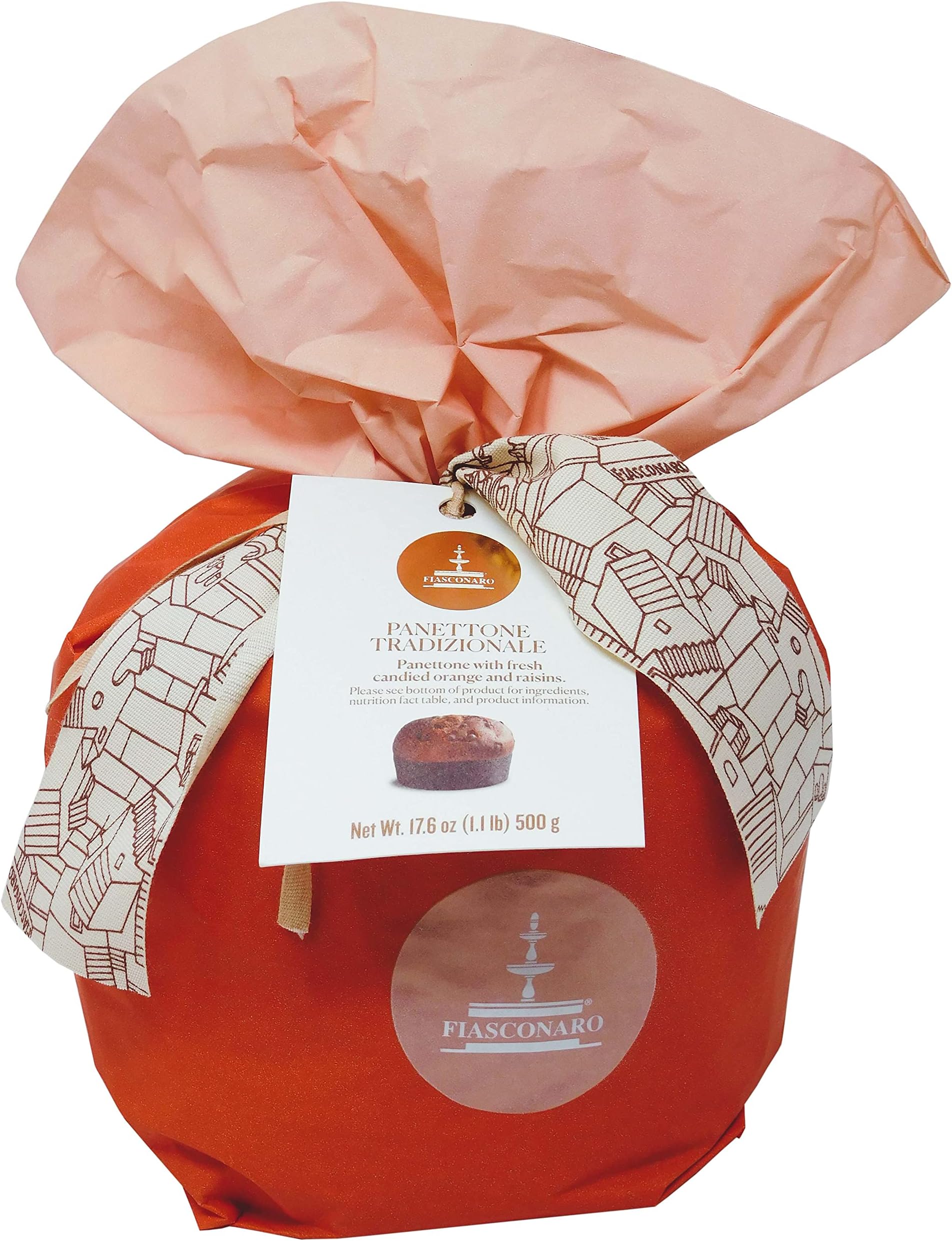 Fiasconaro Panettone Traditional Panettone Imported Holiday Sweet Bread from Italy 500g